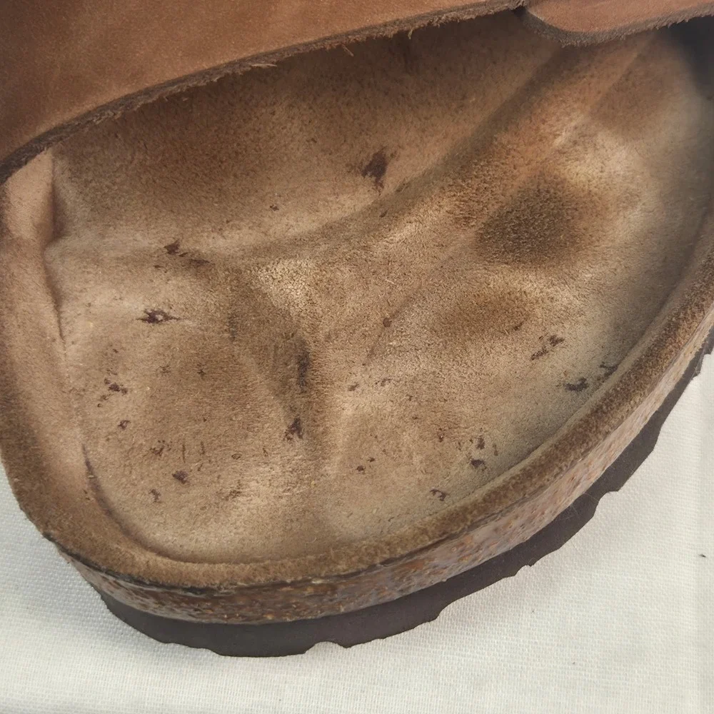 Birkenstock Arizona Men's Brown Suede Buckle Slide Sandals Adjustable US 11